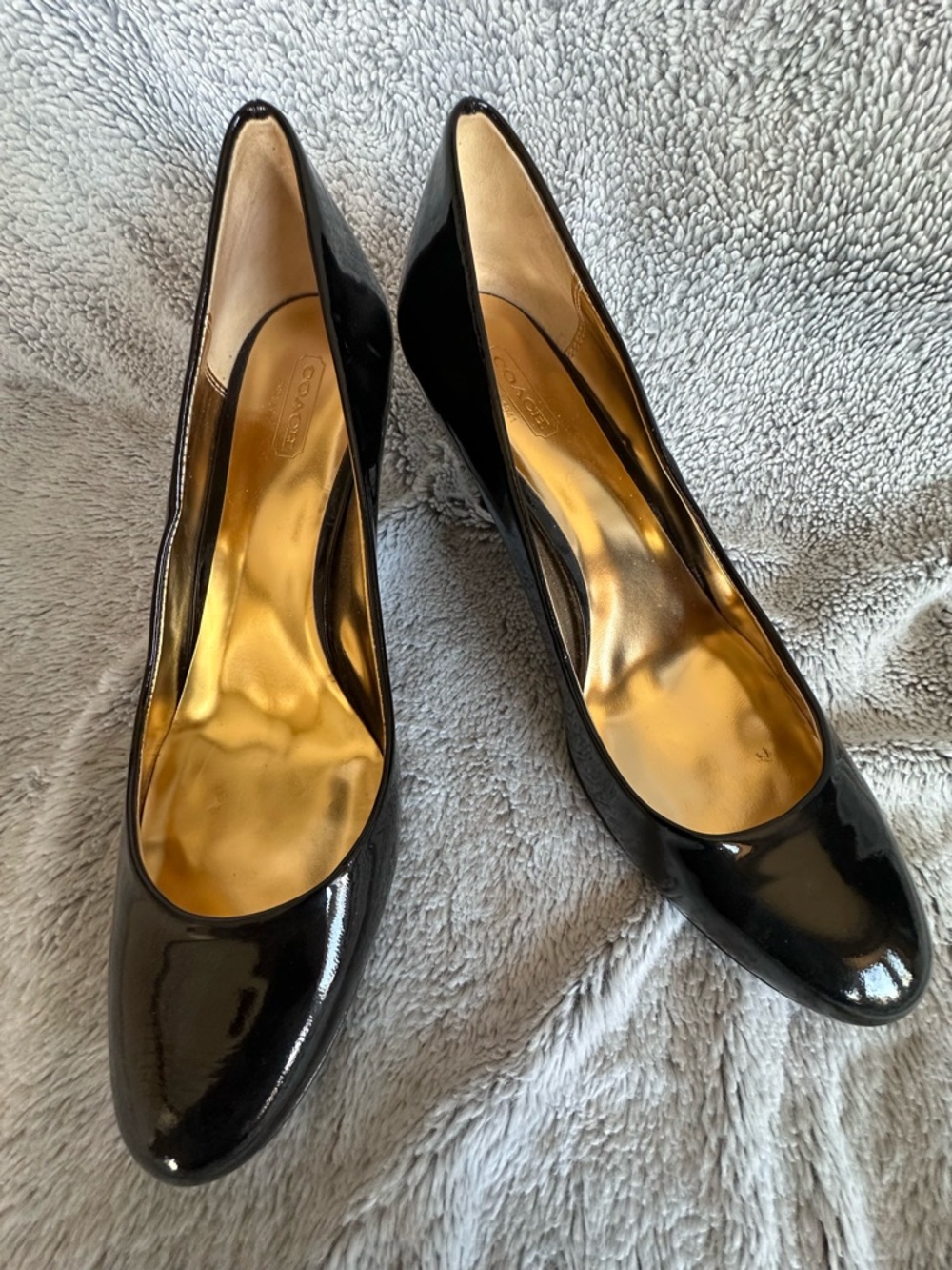 Coach Salma Black Patent Leather Pumps Heels Sz 9.5 - Picture 3 of 15